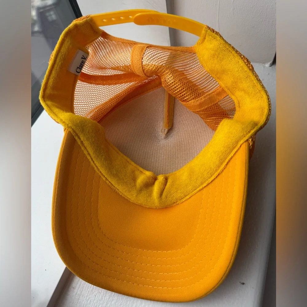 Clare V Ciao Trucker Hat in Yellow - Picture 3 of 3